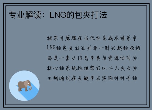 专业解读：LNG的包夹打法